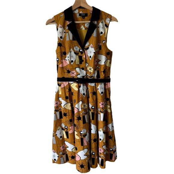 Modcloth x Dupenny Atomic Retro Brunch Dress Mid Mod Side Pockets Fit & Flare - Picture 1 of 16